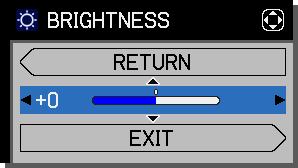 Operating Using the menu function (continued) 3. To close the MENU, press the MENU button again or select EXIT and press the cursor button or the ENTER button.