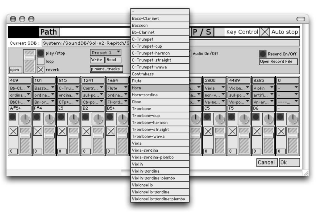 Figure 12: A Max/MSP interface for the manual edition of symbolic parameters.