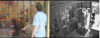 by participants in the course of one day: The same person at the shop s entrance filmed from