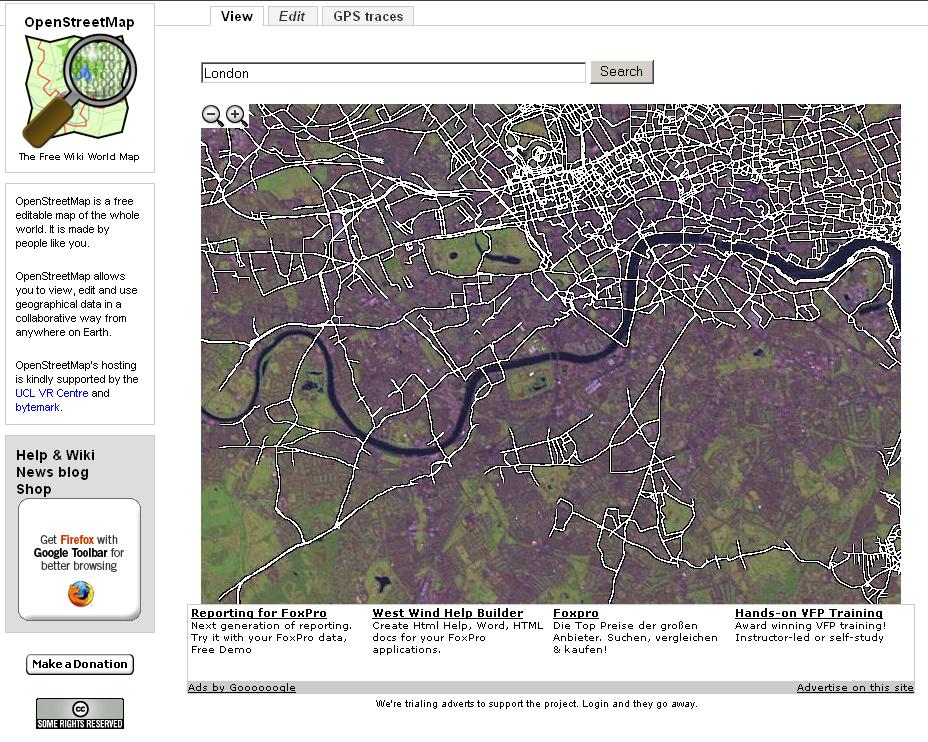 Tours on Maps Carden, Tom/Coast, Steve: Open Street Map (OSM), since December 2004. GPS traces of streets in London.