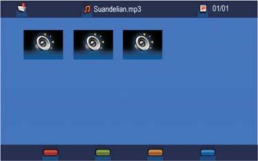 NOTE: Music file formats supported : MP3 Press button once to pause, Press button again to return to normal play Press button to stop playback. Press button to play the previous track.