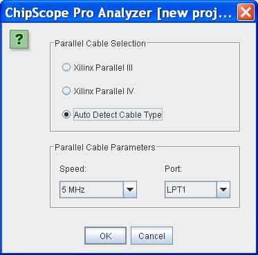 You can choose the Parallel Cable III, Parallel Cable IV, or have the Analyzer autodetect the cable type.