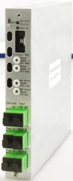 Transmitter Module Specifications TRANSMITTER MODULE SPECIFICATIONS DVFTX DVFTX12 INPUT LEVEL OUTPUT F, 75 Ω 36 dbmv (Single QAM Carrier at 50-870 MHz) 18 db (min) SC/APC, 4 Ports SC/APC, 1 Port