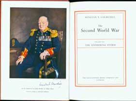 17 Churchill, Winston S. THE SECOND WORLD WAR. 6 vols., super roy. 8vo, Chartwell Edition; Vol. I, The Gathering Storm; pp.