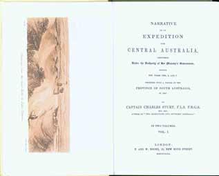 79 Sturt, Captain Charles. NARRATIVE OF AN EXPEDITION INTO CENTRAL AUSTRALIA, performed under the Authority of Her Majesty s Government during the Years 1844, 5 and 6.