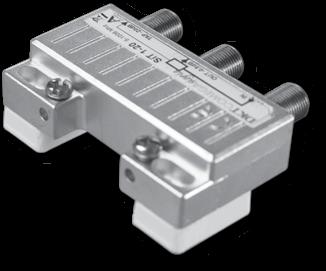 6 - way splitters Type Insertion loss IN-OUT (db ± 0.5) Isolation OUT-OUT (db) Item no. 5-10 10-470 470-862 862-1006 5-10 10-470 600-862 862-1006 SiS 06 8.6 8.8 9.5 10.
