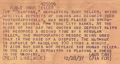 Bank Teller: The Recordak,