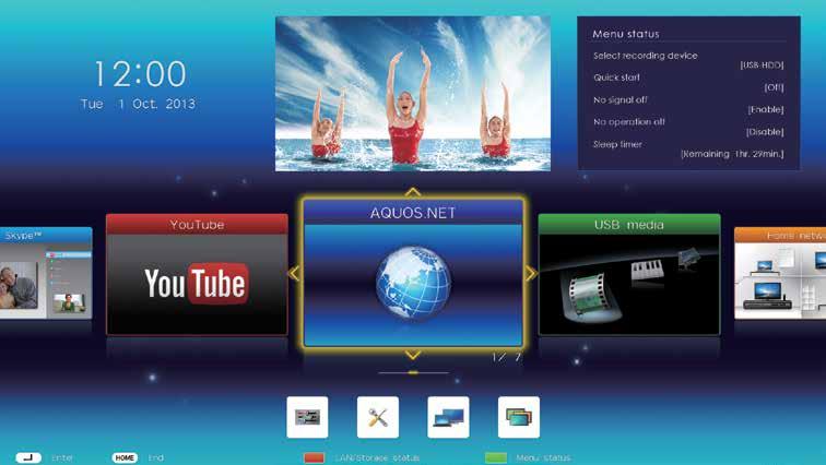 More TV Entertainment and User-Friendly Connections Internet-integrated Smart TV for a new era of TV entertainment Sharp Smart Net TV Sharp AQUOS has smart TV functionality.