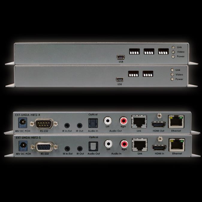 Gefen (Booth C5430) www.gefen.com 4K Ultra HD HDBaseT 2.0 Extender (EXT-UHDA-HBT2) Ethernet, RS-232, 2-way IR, 2-way audio, and bidirectional PoH Advanced EDID management HDCP 1.4 and 2.