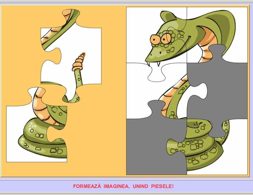 Foto 3, 4. Aplicaţii cu conţinut elearning Denumire imagistică (puzzle) Integrare propoziţională (puzzle) 2.