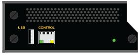 In addition to being the active part of the internal backplane, the switch module provides the central control and management interface.
