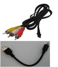 Power Adaptor with Power Cord (plug according to national spec) - AV cable - VGA cable - USB