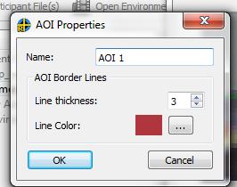 Use this window to uniquely name the AOI, and to select a color and border width. In the example shown below, the name has been changed to Micro Fiber Cloth. Click OK.