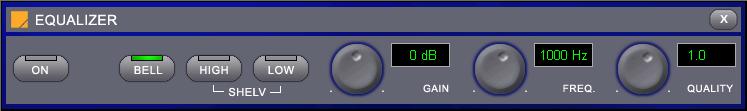 8.2.6 Module: Equalizer (four identical modules independent of each other) VIPdigital provides four completely parametric equalizer modules which can be set and be arranged in the signal path