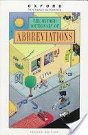 . The Oxford Dictionary Of Abbreviations the oxford dictionary of abbreviations author by