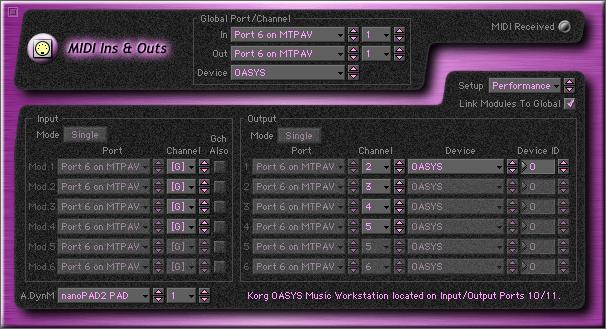 Use the CC control for the chord pads. Loop the KARMA OASYS RTC Transmit/Receive Port/Channel from KO to Cubase.
