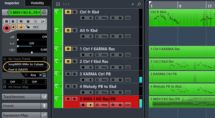 Playback the Control Track and Record All MIDI Set the KO module outputs to go to Cubase for recording and set Cubase do the recording while passing