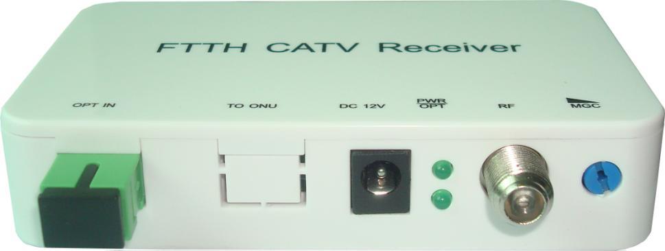 GFH1000 FTTH CATV Optical Receiver GFH1000 Optical Receiver is Fiber to the Home (FTTH) RF receiver in plastic compact housing.