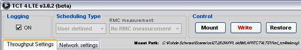 1 LTE 4 TCT The LTE 4 TCT (Throughput Configuration Tool) allows easy tweaking LTE test case parameters which affect the throughput. It displays the max.