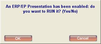Press OK to run the presentation or press CANCEL to start the session without running the presentation.