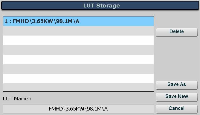 4 LUT Re-Saving * LUT is an acronym for Look-Up Table.