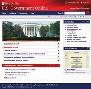 u 2012 Online Databases U.S. Government Online Perfect for preparing for the 2012 election year! an attractive database Library Journal well-organized, easy-to-navigate Recommended.