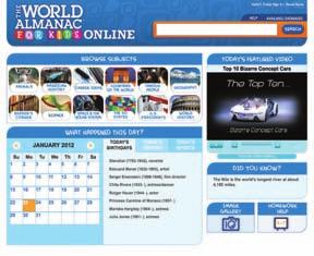 2012 Online Databases t The World Almanac for Kids Online An Engaging Reference Site Kids and Educators Will Love Erasing the line between homework support and fun exploration, The World Almanac for