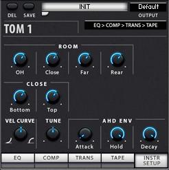 Cymbals/Others Load (rounded target), Save and Delete channel presets Assign the output of the Channel to a separate output (you need to configure the output first in Kontakt in order to see it