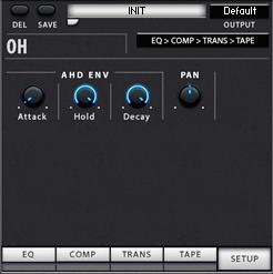 Rooms Load (rounded target), Save and Delete channel presets Assign the output of the Channel to a separate output (you need to configure the output first in Kontakt in order to see it appear in this