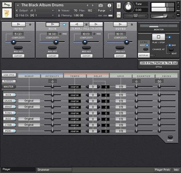 Player Page (2) Apply any realtime transformation to separate kit-piece categories Mute a single kit-piece Remap some kit-pieces based on pattern content (Snare to Sidestick, HiHat to only Shank or