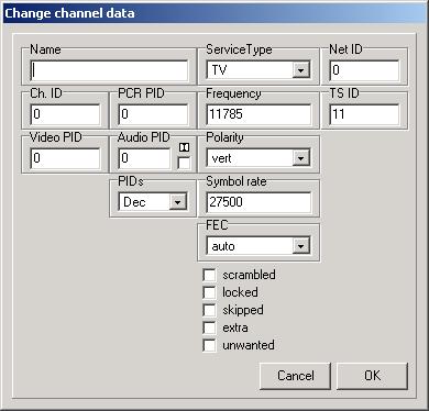 Please confirm with OK then you will find the new transponder at the end of the transponder list. Note: Some boxes are only visible for certain transponder types, e.g. "Pilot" for DVB-S2 transponders.