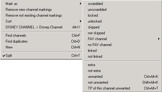 Channel list: The imported channels will be pasted at the location the cursor is on at the moment you paste the channels.