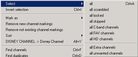 Note: The transponder type or the pilot value (only for DVB-S2 transponders) can't be changed in this menu. Please double-click on a transponder and change these values in the window that appears.
