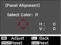 Adjusting the Image e In Pattern Color, selet the pattern (olor ombination) used for adjustments. h After adjusting four orners, selet Exit, and then press the button to onfirm.
