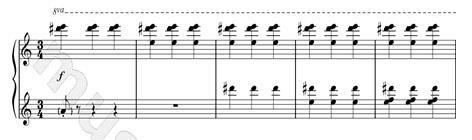 Figure 9: The theme from Psycho (Herrmann, 1960), using dissonance and volume to produce unsettling effects. In John Williams score for Spielberg s E.T. (1982), mode and discord are used to signpost a dramatic change from tension and struggle to resolution and success.