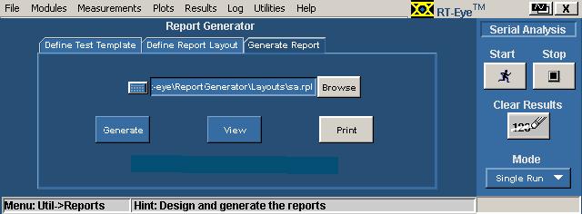 Report Generate Menu Figure 94: Report generator menu Report Generator Fields You can use the fields in the report generator utility to customize the