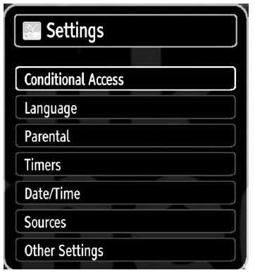 Press MENU button and select the first icon by using button. Press OK button to view Sound Settings menu. In equalizer menu, the preset can be changed to Music, Movie, Speech, Flat, Classic and User.