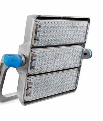 Arena & Sports ArenaVision system Main specifications ArenaVision LED floodlight main specifications Floodlight features Specifications Type BVP420 Luminous flux Up to 112 klm (at CRI 80), up to 99