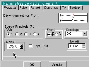 Select the SPO Persistence display mode in the Display menu. Set the persistence duration to 1 or 2s to obtain the visualisation on the left below.