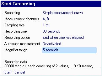 HMG 3010 Page 16 In the Recording option line, select End when time has elapsed in the same manner.