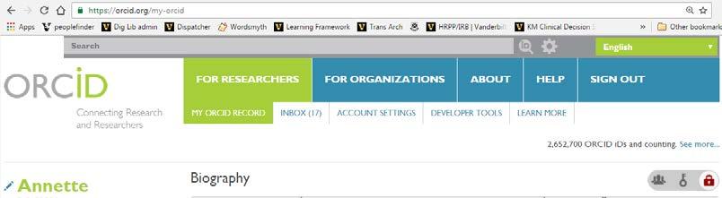 11. Log into your ORCiD account and scroll down to Works section. 12.