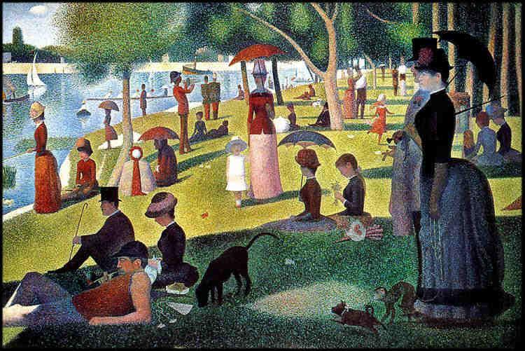 George Seurat (1859 1891) became the founder of the artistic movement know as pointillism. At the time, researchers were gaining new knowledge about colour and perception.