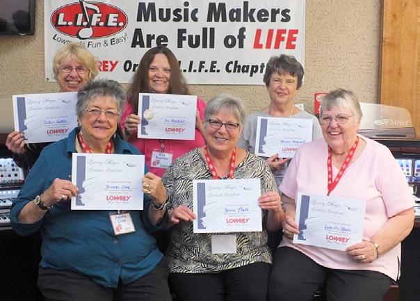 Congratulations to our graduates of the Goofin Around Keyboard Class (3-chord Country)! From left: Sally Wiebe, Merl Hollis, Edna omlin.