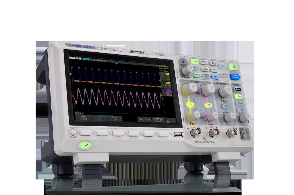 Key Features 200 MHz bandwidth model SDS1202X-E Product overview SIGLENT s new SDS1000X-E Series Super Phosphor Oscilloscope is available in one bandwidth, 200 MHz.