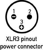 POWER Options VELVET Power 2x2 allow two different power options through XLR-3: 1.