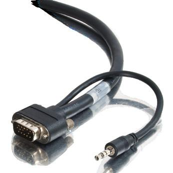 VGA Cables Item Description CMG CMP 15ft VGA (HD15) SXGA M/M Monitor/Projector Cable with Rounded Low Profile Connectors 40125 40091 25ft VGA (HD15) SXGA M/M