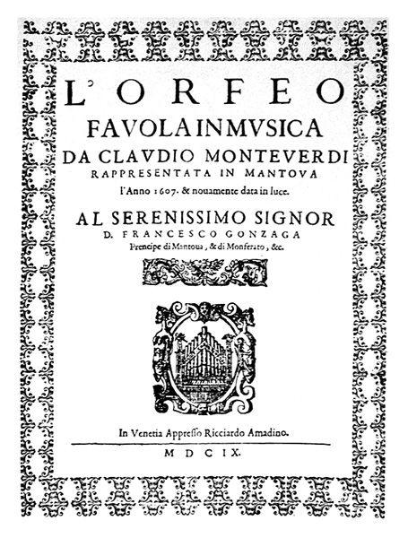 Monteverdi: Orpheo (1607) w Classical drama, but novel