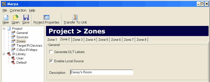 Installation Instructions 6) Select the Zones branch of the Project tree. Select each Zone tab that corresponds to a zone used in the MRA system.