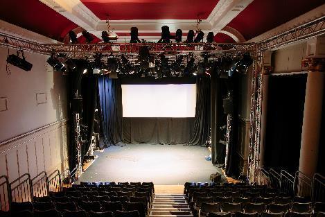 and makes for a smart and flexible studio theatre. This space is accessible by lift.