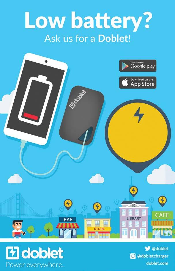 1:30 pm 1:50 pm BluuBeam 2:00 pm 2:20 pm edme Apps MOBILE APP PAVILION Need a charge? Low on power? A Doblet charger will get you going.